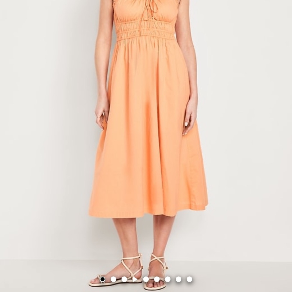 Old Navy Orange Pink Midi Sundress